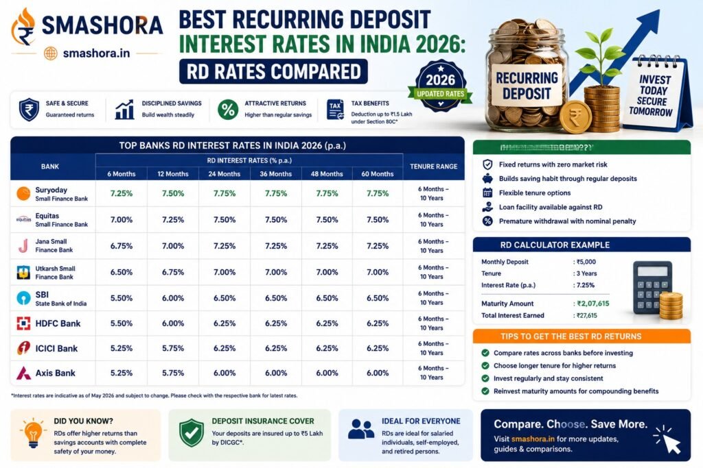 Business Depsit Rates Best Recurring Deposit Interest Rates in India 2026: RD Rates Compared