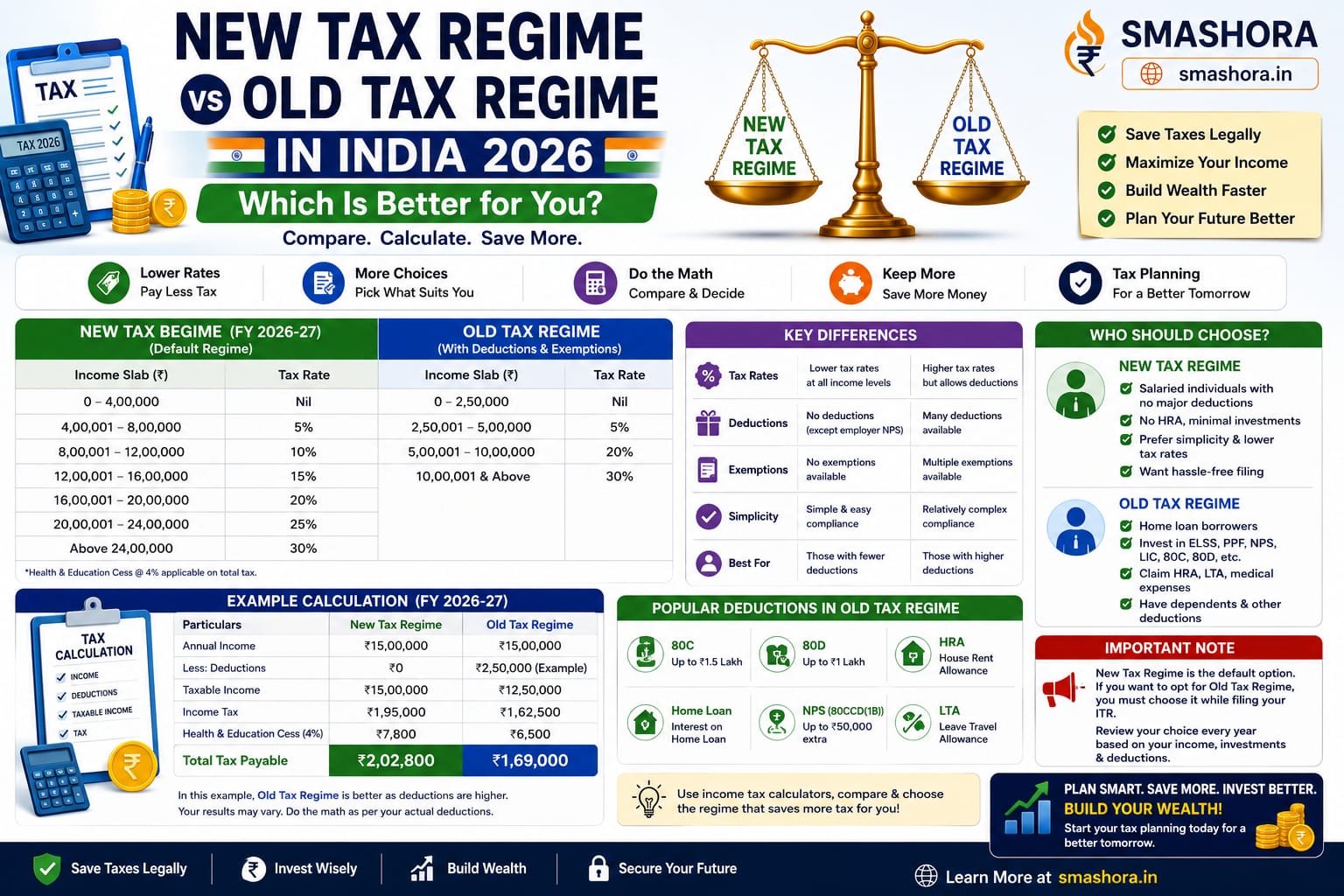 new tax regime vs old tax regime in India 2026